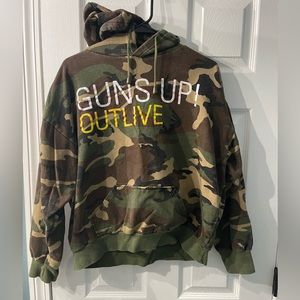 Guns Up! RARE hoodie ***Read details about sizing, tag says XL but fits like M